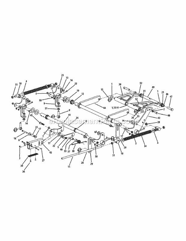 Lift Assembly Diagram and Parts List for M54-KH (53BH8CT4050) (2011 & After) Cub Cadet Sprayer